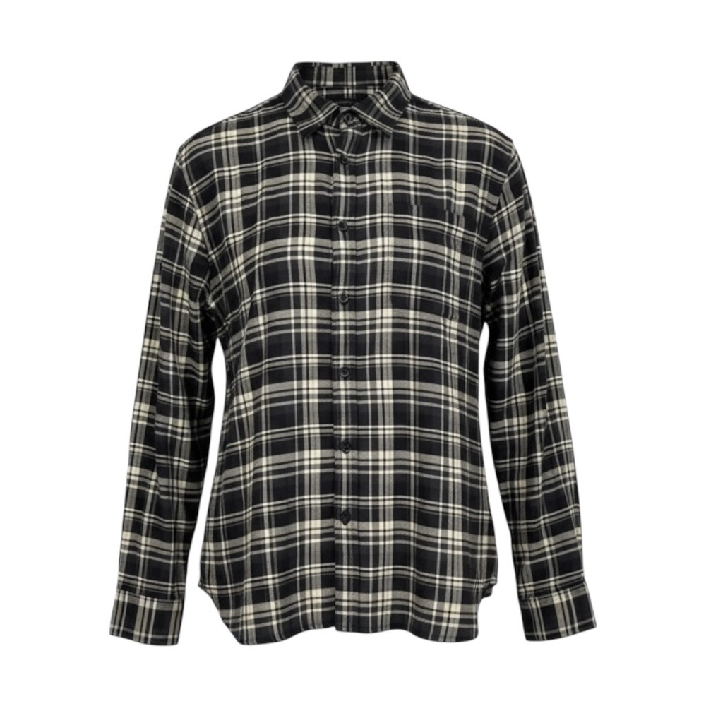 ⚡ John Varvatos USA Men’s L Sheer Plaid Shirt Button-Up 🎸 Long Sleeve